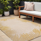 8' X 10' Yellow And Cream Floral Indoor Outdoor Area Rug