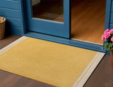 3' X 5' Yellow And Cream Indoor Outdoor Area Rug