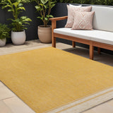 8' X 10' Yellow And Cream Indoor Outdoor Area Rug