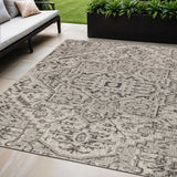 5' X 8' Black And Gray Medallion Indoor Outdoor Area Rug