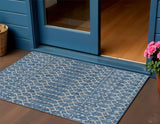 3' X 5' Navy Blue And Light Gray Trellis Indoor Outdoor Area Rug
