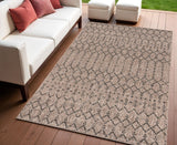 4' X 6' Natural And Black Trellis Indoor Outdoor Area Rug
