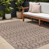 8' X 10' Natural And Black Trellis Indoor Outdoor Area Rug