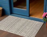 3' X 5' Light Gray And Black Trellis Indoor Outdoor Area Rug
