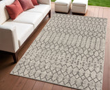 4' X 6' Light Gray And Black Trellis Indoor Outdoor Area Rug