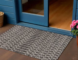 3' X 5' Black And Gray Trellis Indoor Outdoor Area Rug
