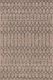 6' X 9' Natural And Black Trellis Indoor Outdoor Area Rug