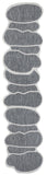 8' Blue And Cream Medallion Indoor Outdoor Runner Rug