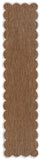 8' Terra Cotta And Cream Indoor Outdoor Runner Rug