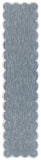 8' Turquoise And Cream Indoor Outdoor Runner Rug
