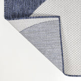 3' X 5' Navy Blue And Cream Geometric Indoor Outdoor Area Rug