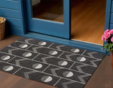 3' X 5' Black And Cream Geometric Indoor Outdoor Area Rug