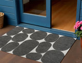 3' X 5' Black And Cream Geometric Indoor Outdoor Area Rug