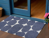3' X 5' Navy Blue And Cream Geometric Indoor Outdoor Area Rug