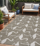 5' X 8' Beige And White Animal Print Indoor Outdoor Area Rug