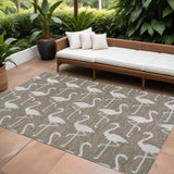 8' X 10' Beige And White Animal Print Indoor Outdoor Area Rug