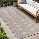 8' Pink And Cream Animal Print Indoor Outdoor Runner Rug