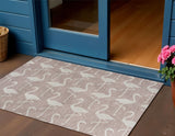 3' X 5' Pink And Cream Animal Print Indoor Outdoor Area Rug