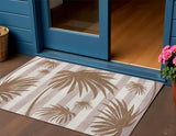 3' X 5' Pink And Cream Floral Indoor Outdoor Area Rug