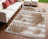 4' X 6' Pink And Cream Floral Indoor Outdoor Area Rug