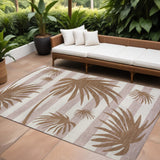 8' X 10' Pink And Cream Floral Indoor Outdoor Area Rug