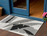 3' X 5' Gray And Cream Abstract Indoor Outdoor Area Rug