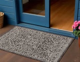 3' X 5' Black And Gray Medallion Indoor Outdoor Area Rug
