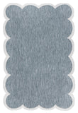 5' X 8' Turquoise And Cream Indoor Outdoor Area Rug