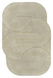 9' X 12' Cream And Natural Abstract Indoor Outdoor Area Rug