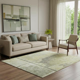 5' X 8' Gold And Gray Geometric Washable Area Rug With UV Protection