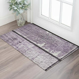3' X 5' Purple And Gray Geometric Washable Area Rug With UV Protection