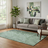 5' X 8' Pale Aqua And Gray Abstract Washable Area Rug With UV Protection