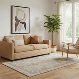 5' X 8' Beige Coffee And Gray Geometric Washable Area Rug With UV Protection