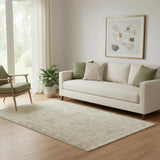 5' X 8' Beige And Taupe Geometric Washable Area Rug With UV Protection