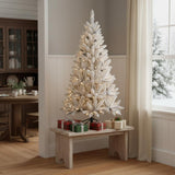 4.5' Pre Lit Full Flocked Spruce Christmas Tree