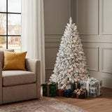 5' Pre Lit Full Flocked Spruce Christmas Tree