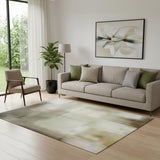 5' X 8' Black Gray And Brown Abstract Washable Area Rug With UV Protection