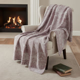 50" X 70" Pink And Ivory Damask Microfiber Plush Throw Blanket