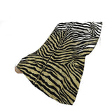 50" X 70" Beige And Black Zebra Plush Throw Blanket