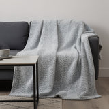 50" X 70" Gray And Ivory Leopard Microfiber Plush Throw Blanket