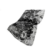 50" X 70" Ivory And Black Abstract Plush Throw Blanket