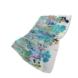 50" X 70" Blue Gold And Pink Abstract Plush Throw Blanket