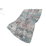 50" X 70" Ivory And Blue Abstract Plush Throw Blanket