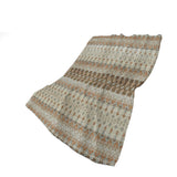50" X 70" Chocolate Beige And Blue Geometric Plush Throw Blanket