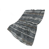 50" X 70" Charcoal And Gray Striped Plush Throw Blanket