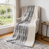 50" X 70" Charcoal And Gray Geometric Microfiber Plush Throw Blanket