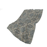 50" X 70" Blue And Pewter Damask Plush Throw Blanket