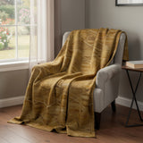 50" X 70" Brown Beige And Coffee Geometric Microfiber Plush Throw Blanket