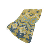 50" X 70" Yellow And Blue Ikat Plush Throw Blanket