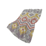 50" X 70" Purple Coral And Gold Ikat Plush Throw Blanket